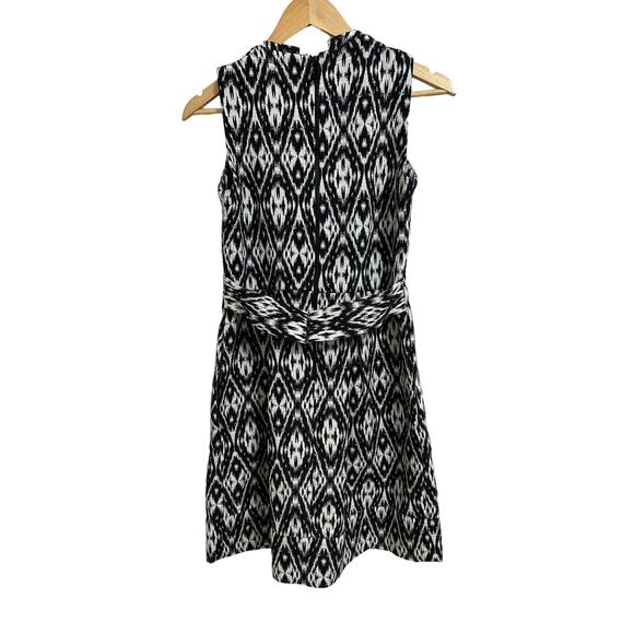 Pink‎ Tartan women's black white geometric flare dress size 6 - Picture 4 of 4